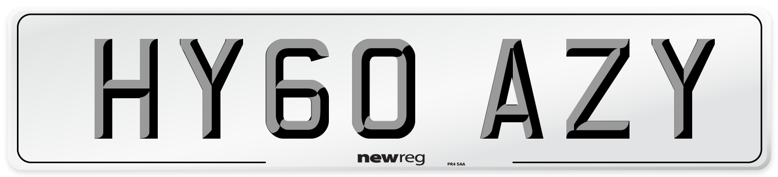 HY60 AZY Number Plate from New Reg